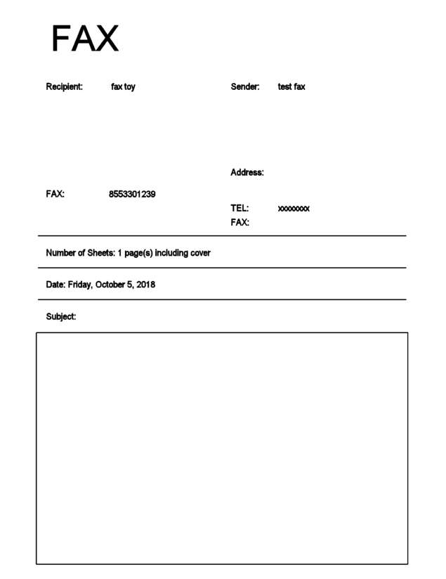 Fax page