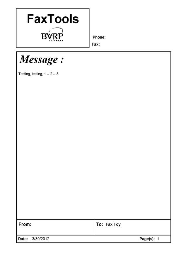 Fax page