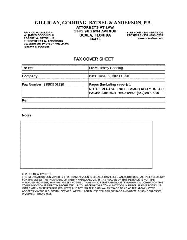 Fax page