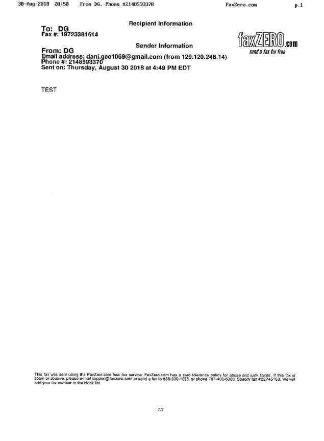 Fax page