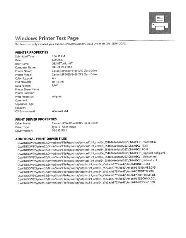 Fax page