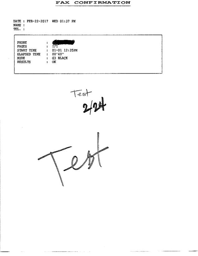 Fax page