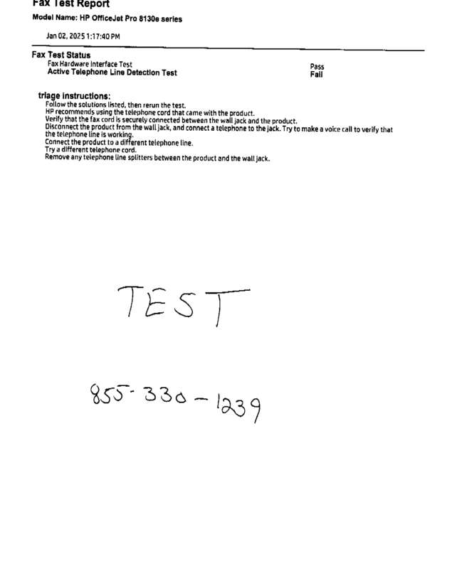 Fax page