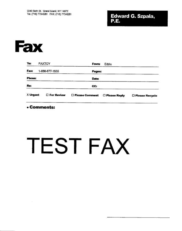 Fax page