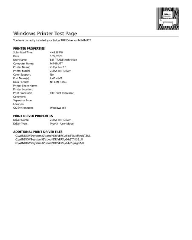 Fax page