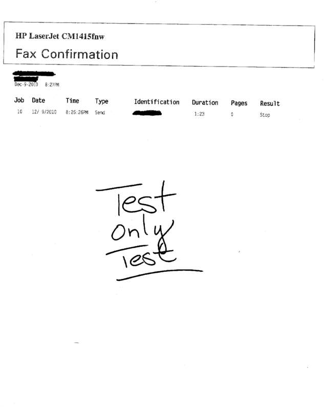 Fax page