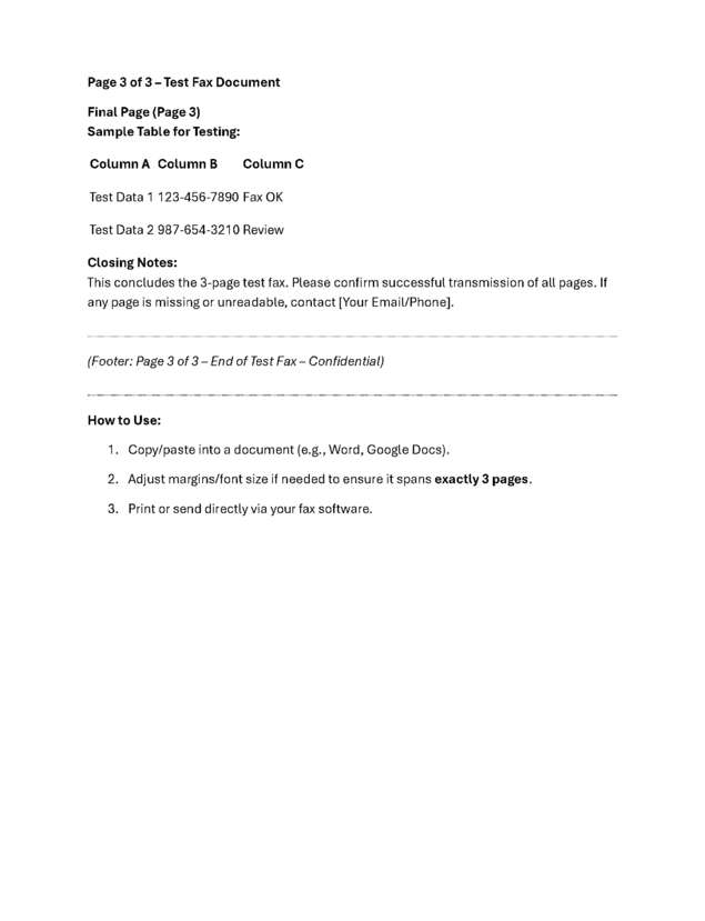 Fax page