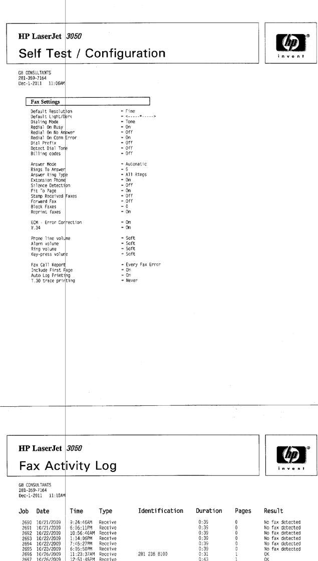 Fax page