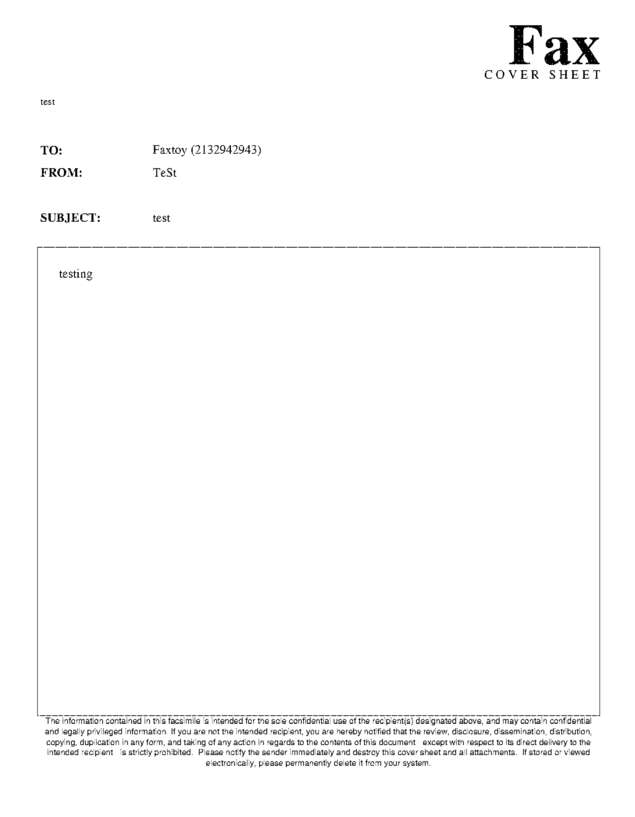 Fax page