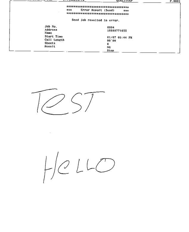 Fax page