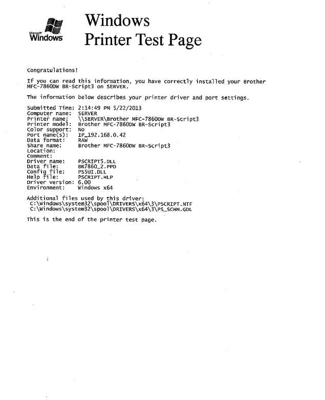 Fax page