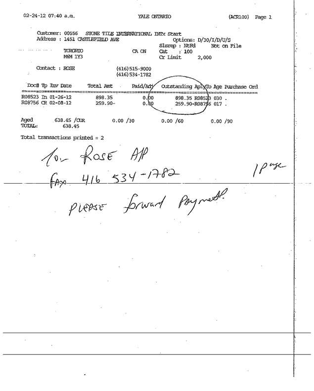 Fax page