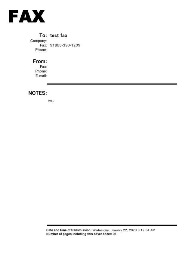 Fax page