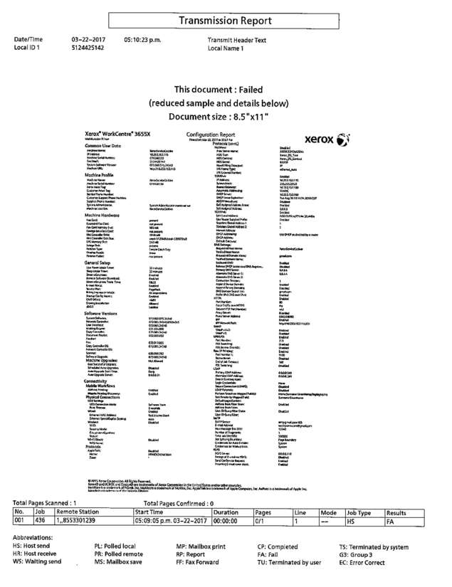 Fax page
