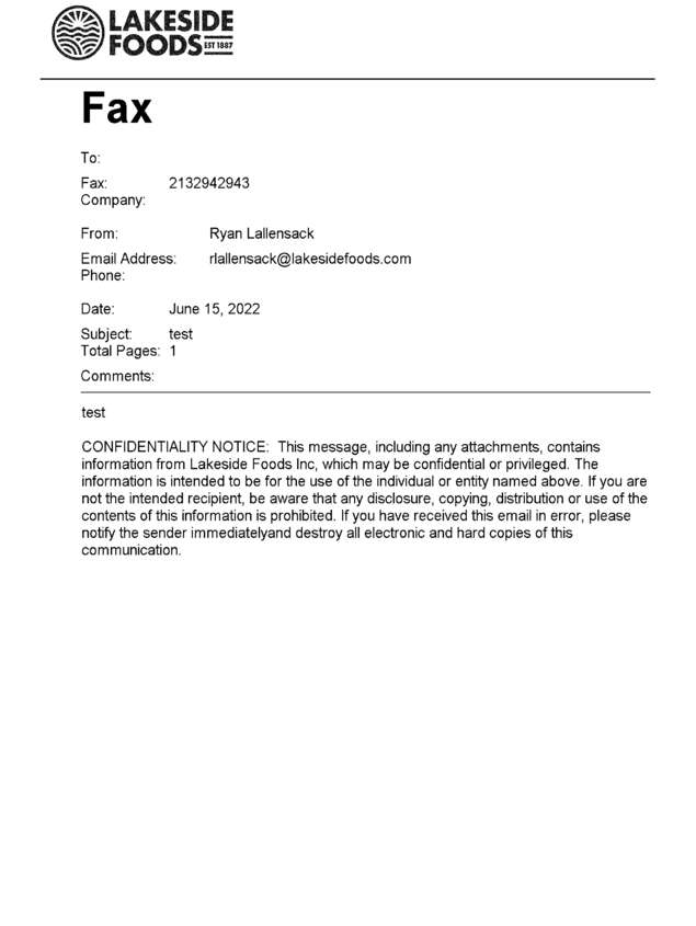 Fax page