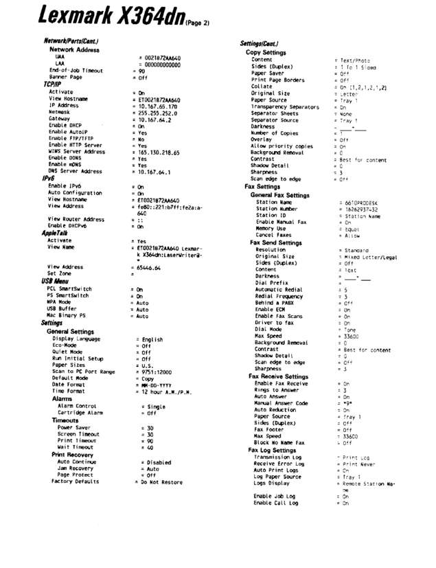 Fax page