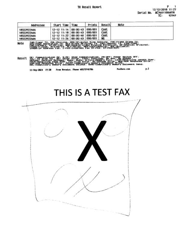 Fax page
