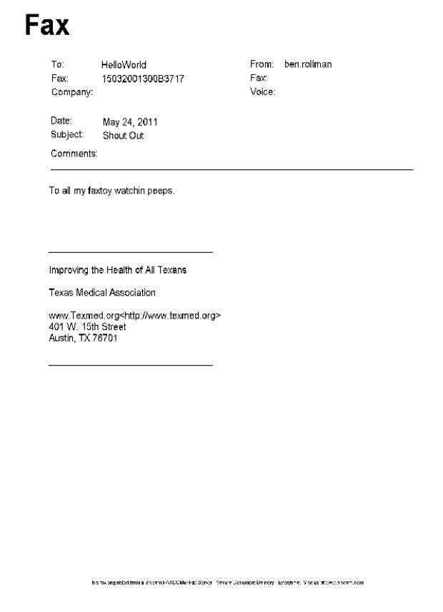 Fax page