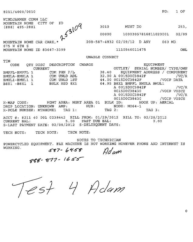 Fax page
