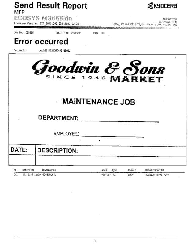 Fax page