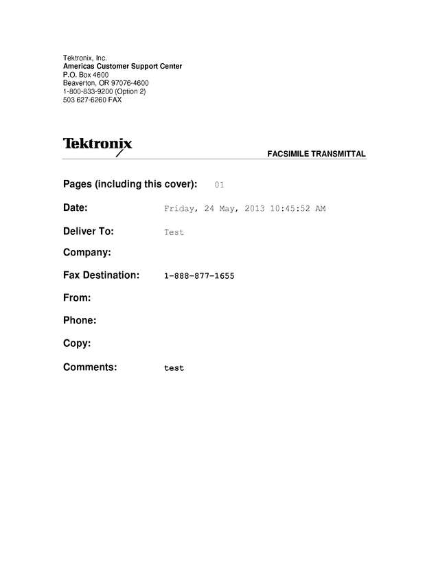 Fax page