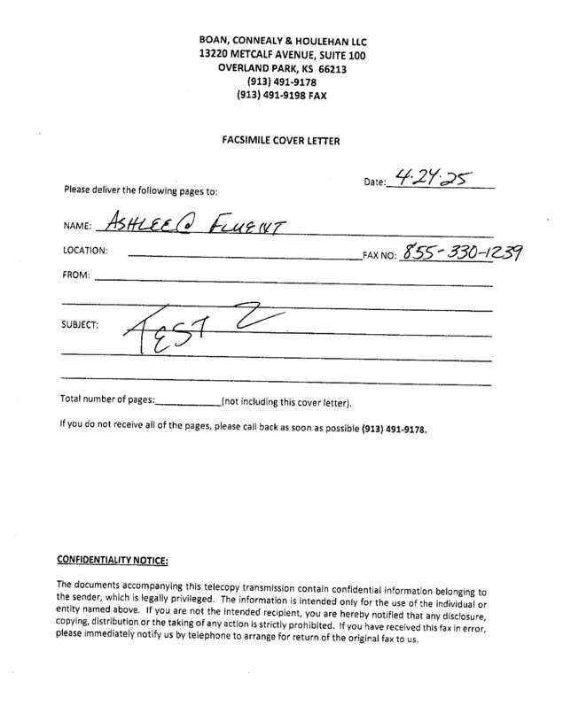 Fax page