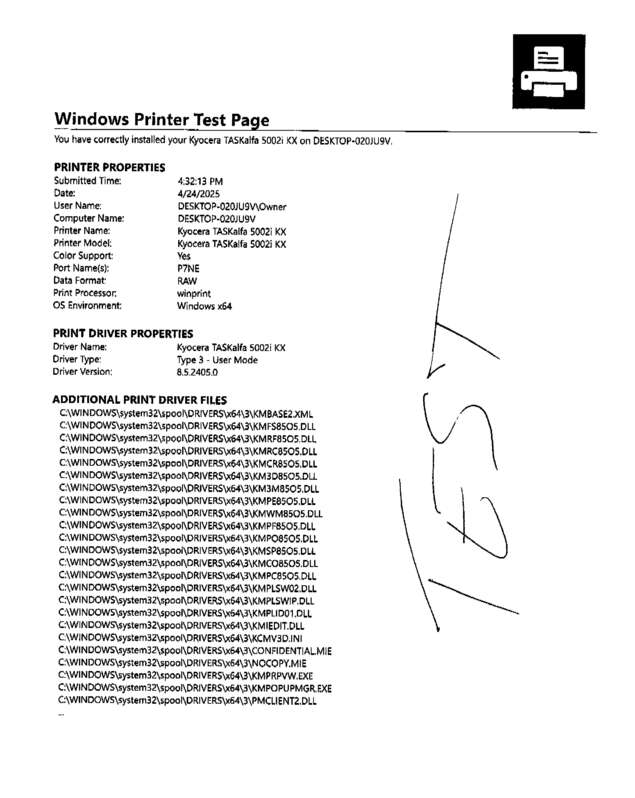 Fax page