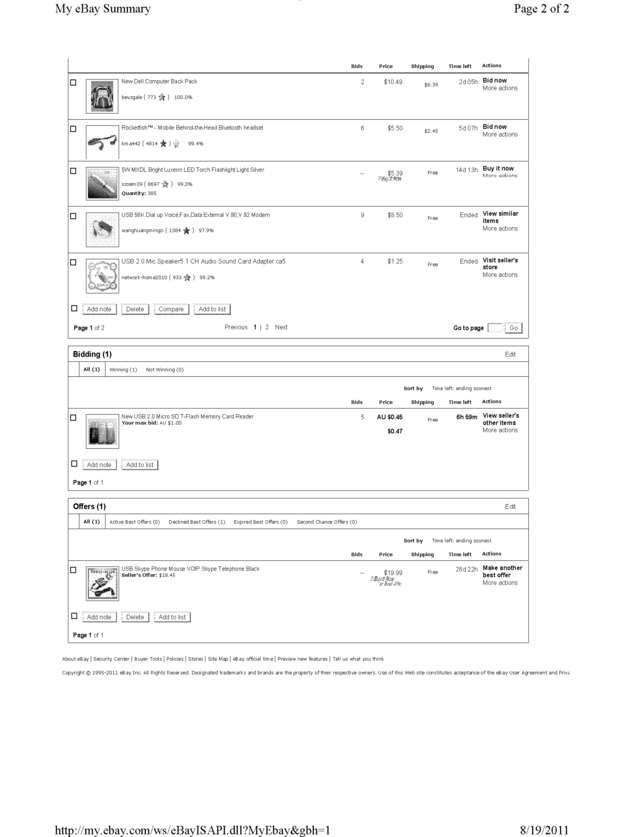 Fax page