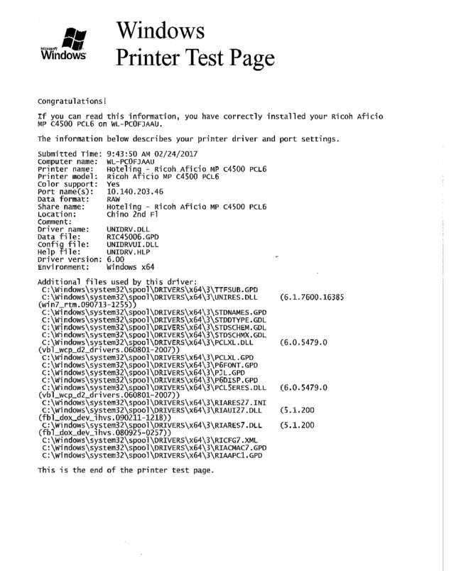 Fax page