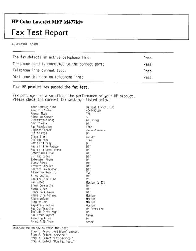 Fax page
