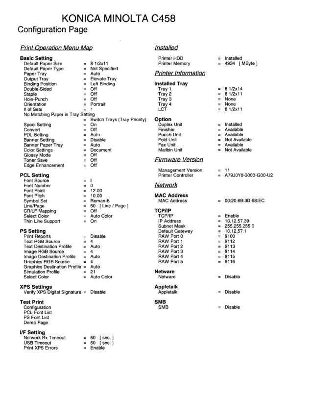 Fax page