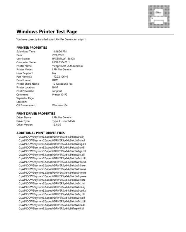 Fax page