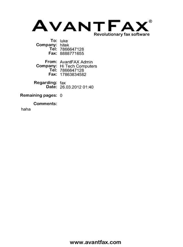 Fax page