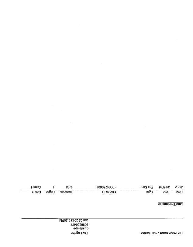 Fax page