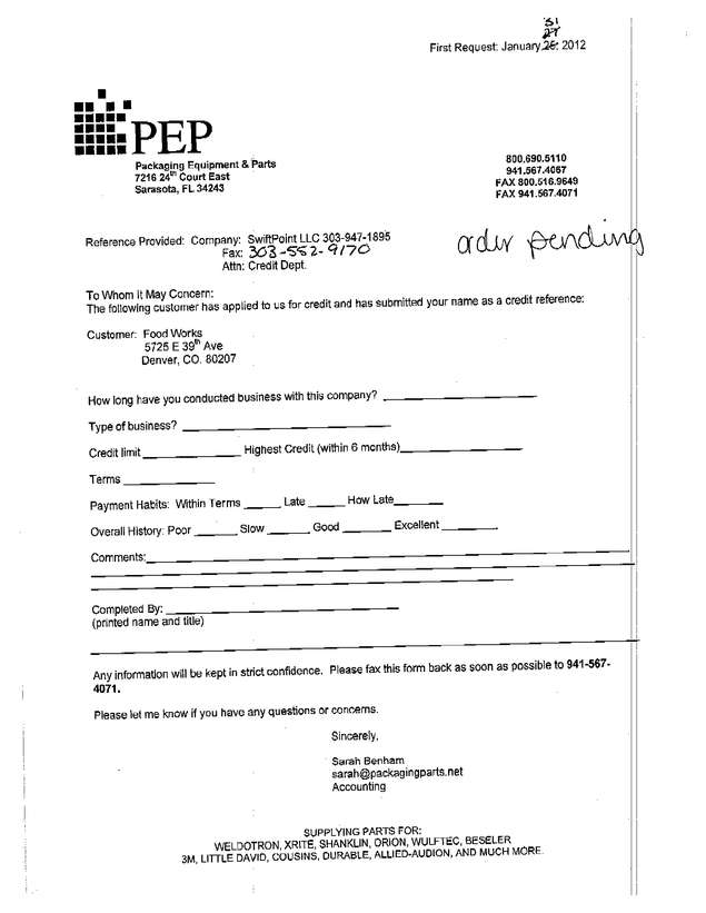 Fax page