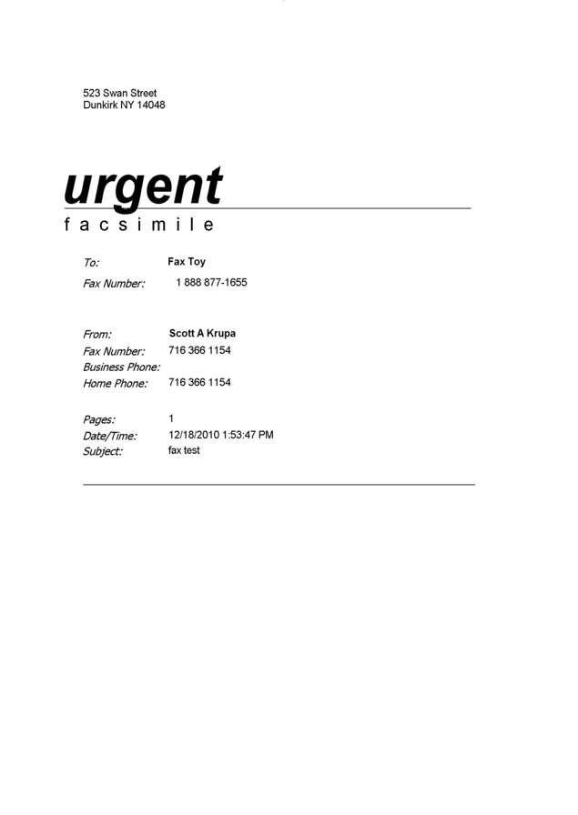 Fax page