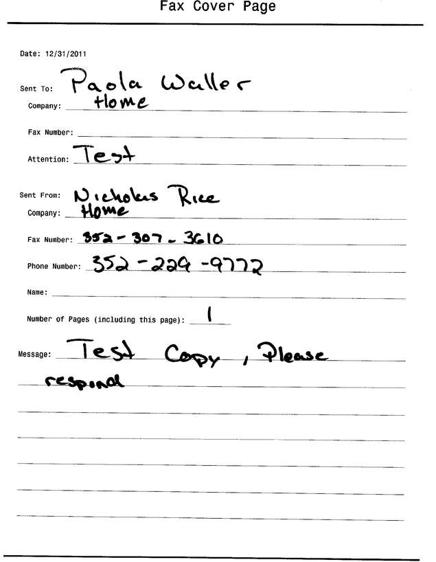 Fax page