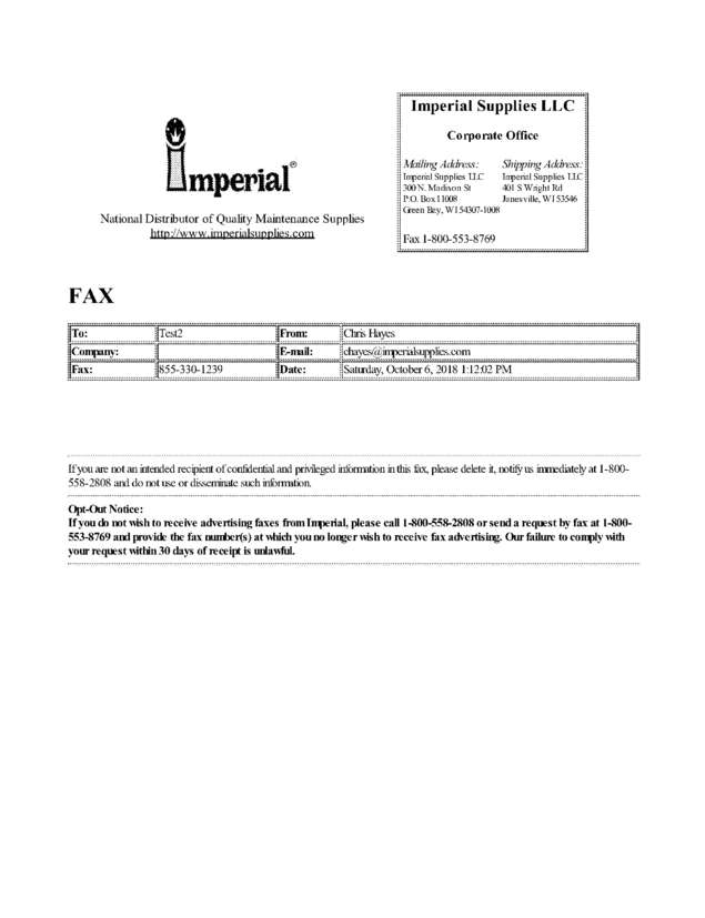 Fax page