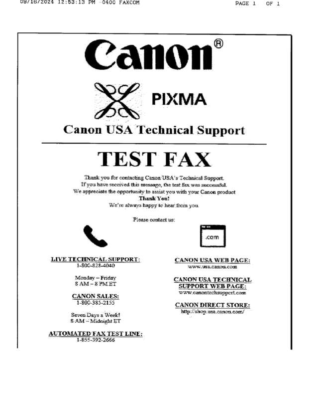 Fax page