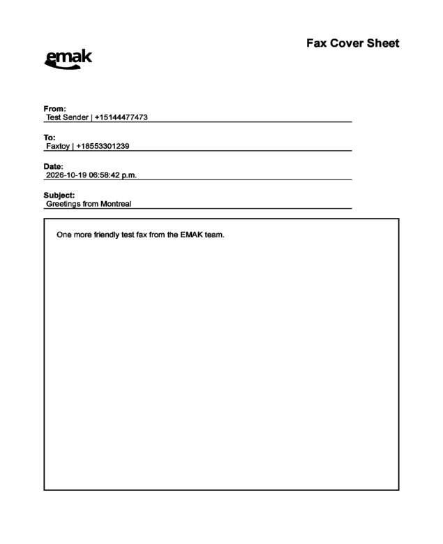 Fax page