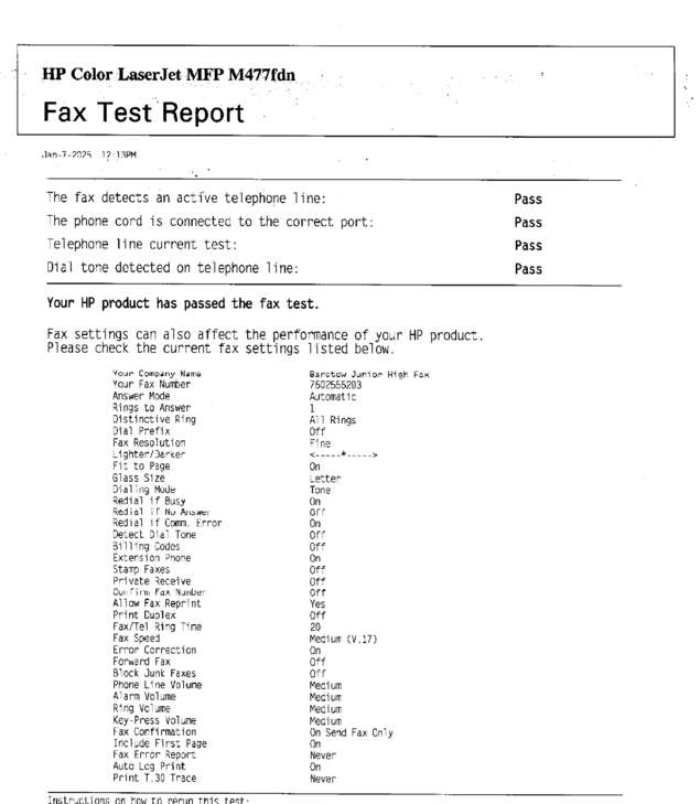 Fax page