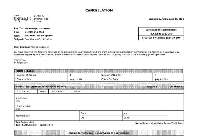Fax page