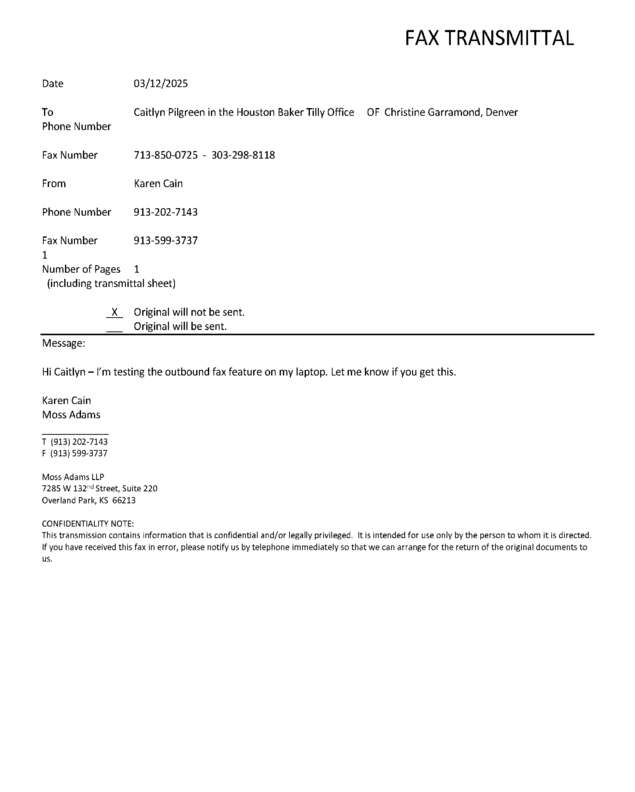 Fax page