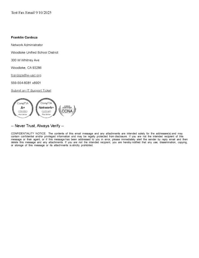 Fax page
