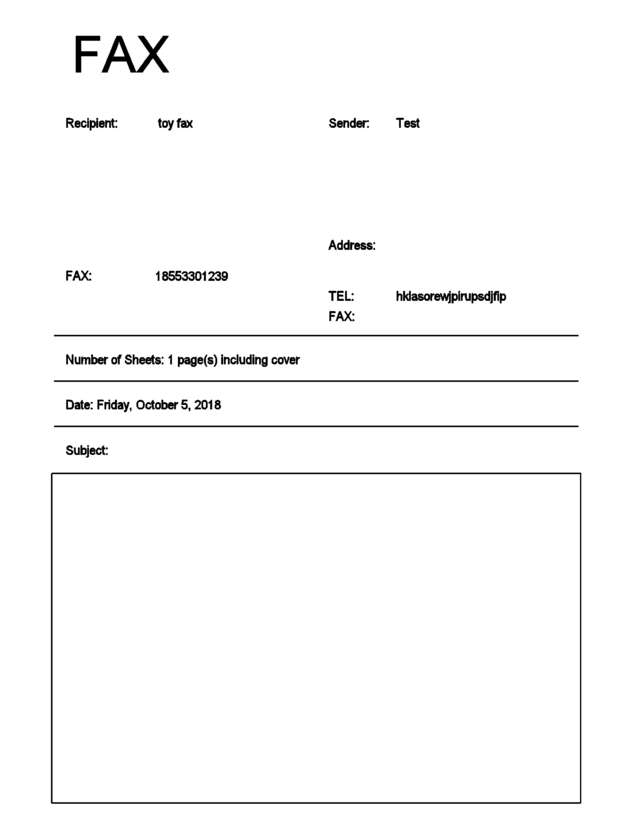 Fax page