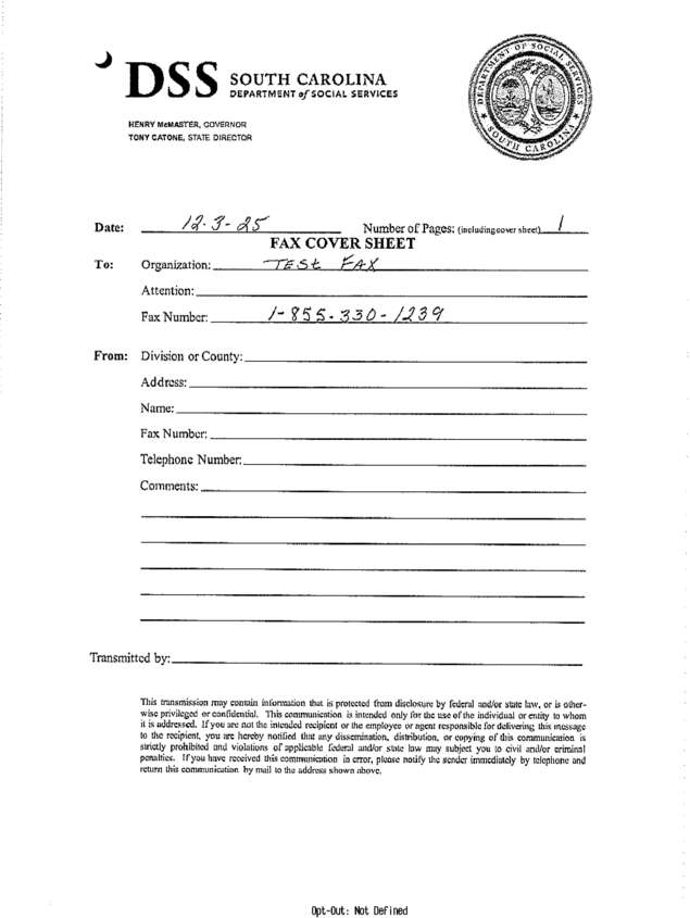 Fax page