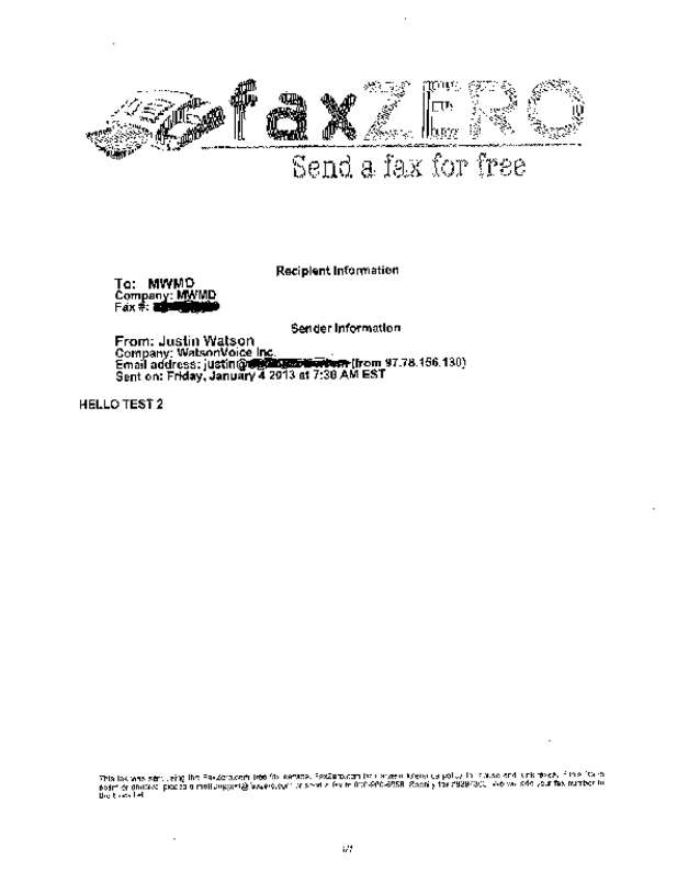 Fax page