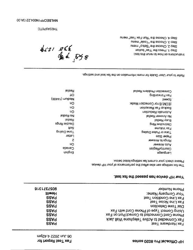 Fax page