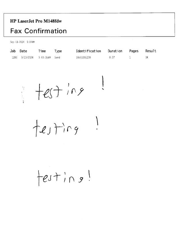 Fax page