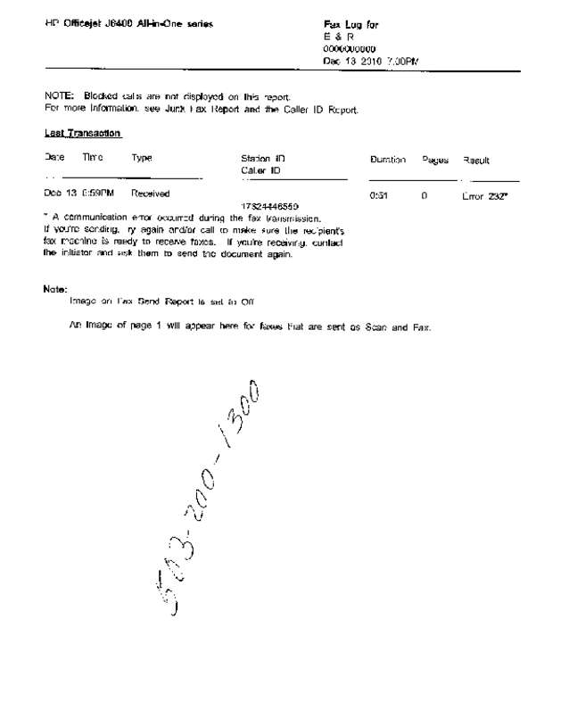 Fax page